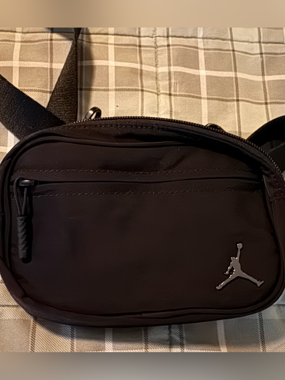 Nike Jordan Black Compact Belt Bag with Silver Jumpman